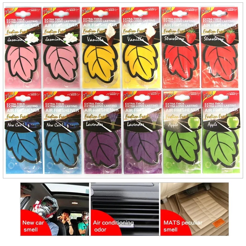 Nettle Leaf Tea - 6PCS Car Air Freshener กระดาษชาหอมธรรมชาติแขวนอัตโนมัติวานิลลาน้ําหอมกลิ่นหอม Leaf