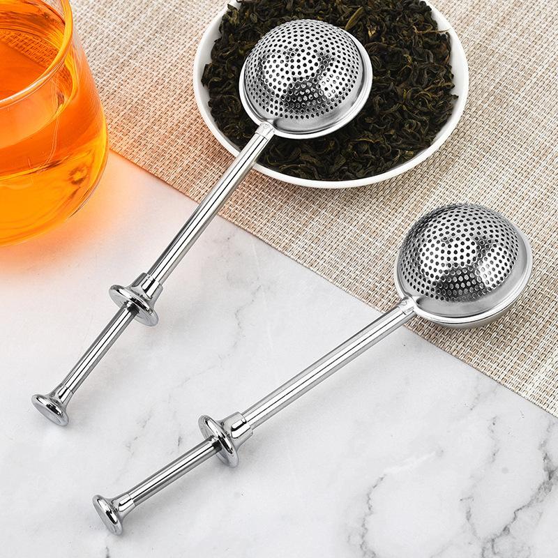Nettle Leaf Tea - ที่กรองชาสแตนเลสด้ามยาว ตาข่ายละเอียด ป้องกันสนิม สำหรับชาใบหลวม อุปกรณ์เสริมสำหรับบ้านและสำนักงาน